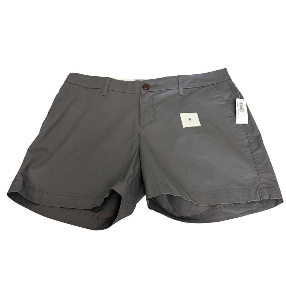Old Navy Everyday Short Womens 6 Gray Chino 5 Inch Inseam Stretch Cotton New